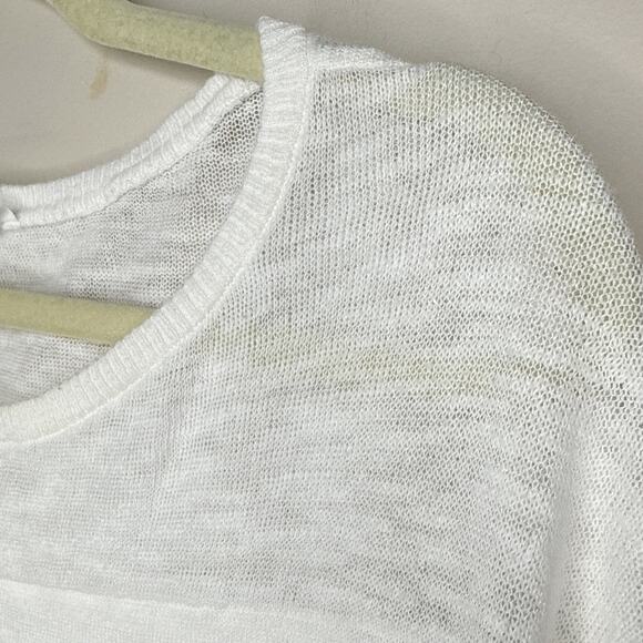 Athleta Sunrise Sweater in Bright White Size Medium Lightweight Summer Beachy - Picture 4 of 8